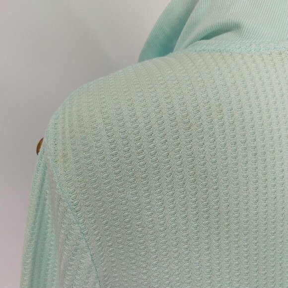 Fresh Produce Mint Green Thermal Wrap Sweater Size M Long Sleeve Made in USA - Picture 8 of 10